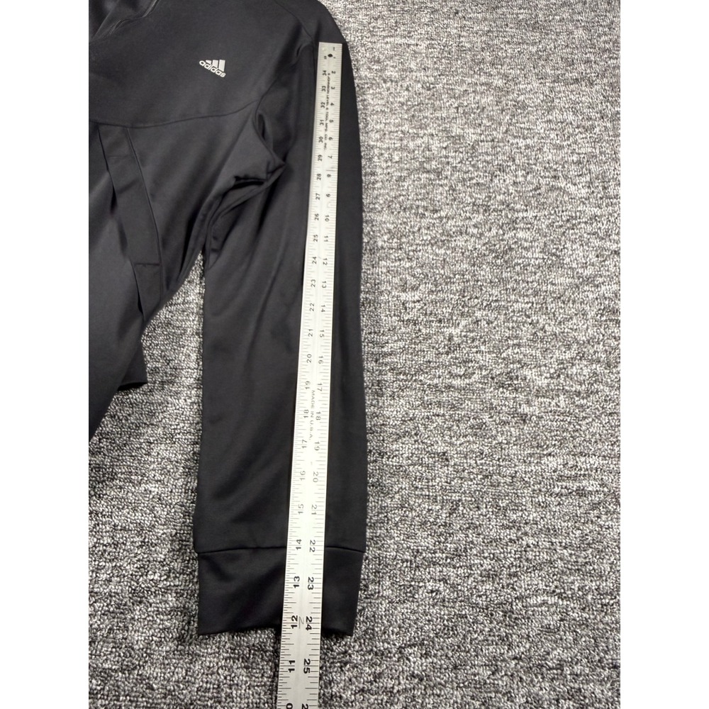 Adidas Mens XL Black Full Zip Track Jacket White Collar 3 Stripe Back Athletic - Picture 3 of 8